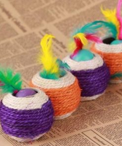 Six Holes Sisal Scratch Ball Pet Toy