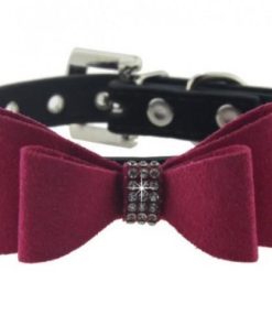 Alternative view of Adjustable Leather Bowknot with Rhinestone Pet Collar