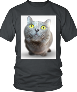 Grey Cat Green Eyes T-shirt 2