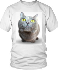 Grey Cat Green Eyes T-shirt 3