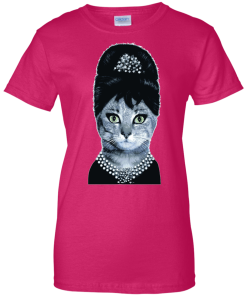 Alternative view of Audrey Hepburn Cat Mashup Shirt